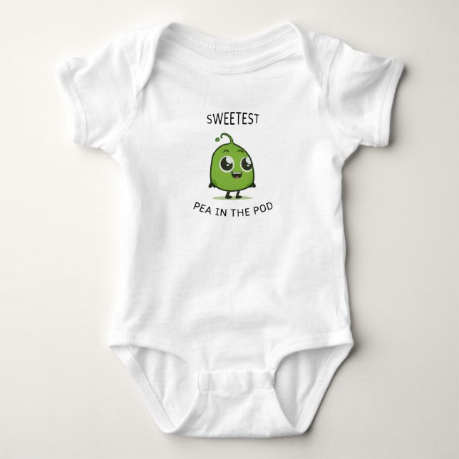 Süßeste Erbse im Niedlichen Pod Baby BodySuit Strampler (Vorderseite)