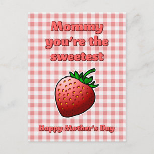 Süßeste Erdbeeren zum Muttertag Postkarte