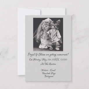 Süßeste Katzen-Hochzeitseinladung überhaupt RSVP Karte