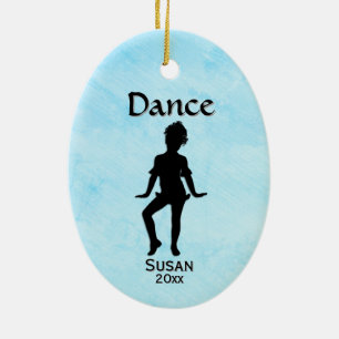 Süßeste kleine Tänzerin Blau-Grün Name / Datum Keramik Ornament