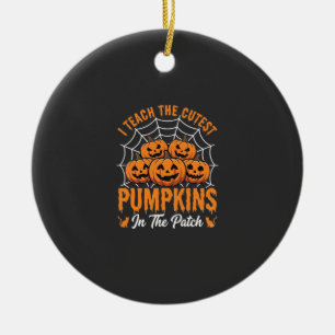 Süßeste Kürbisse auf dem Feld Lehrer Halloween_1 Keramik Ornament