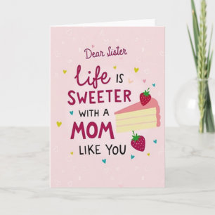 Süßeste Mutter Schwester Kuchen Kunst Karte