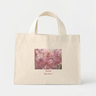 Süßeste Oma! Pinke Blüten-Tasche Geschenke Mini Stoffbeutel