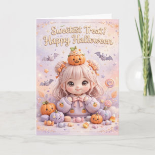 Süßeste Süßigkeit Frohes Halloween Kawaii Pastell  Karte