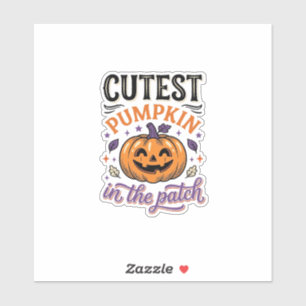 Süßester Kürbis im Patch Halloween-Shirt-Design Aufkleber