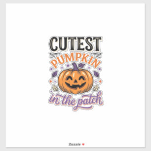 Süßester Kürbis im Patch Halloween-Shirt-Design Aufkleber