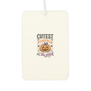 Süßester Kürbis im Patch Halloween-Shirt-Design Autolufterfrischer