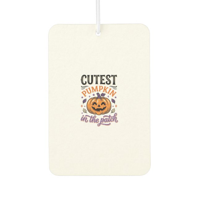 Süßester Kürbis im Patch Halloween-Shirt-Design Autolufterfrischer (Vorderseite)