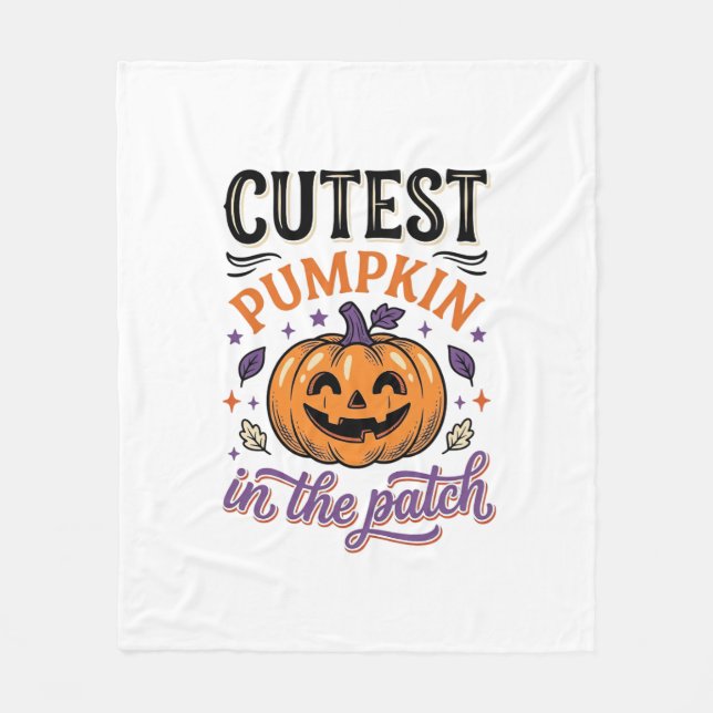 Süßester Kürbis im Patch Halloween-Shirt-Design Fleecedecke (Vorderseite)