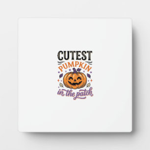 Süßester Kürbis im Patch Halloween-Shirt-Design Fotoplatte