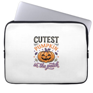 Süßester Kürbis im Patch Halloween-Shirt-Design Laptopschutzhülle