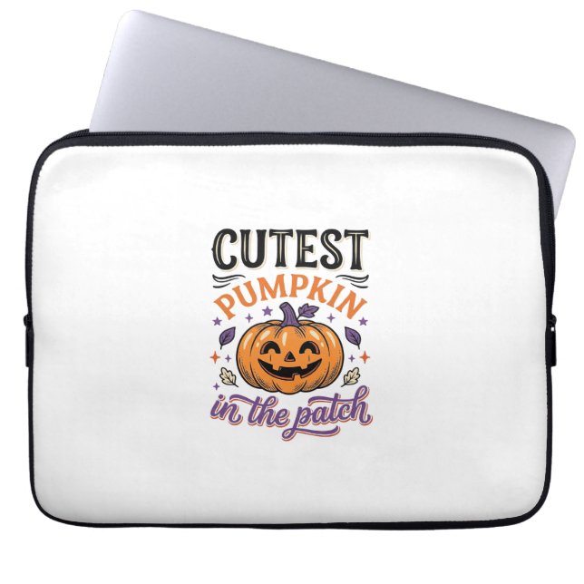 Süßester Kürbis im Patch Halloween-Shirt-Design Laptopschutzhülle (Vorderseite)