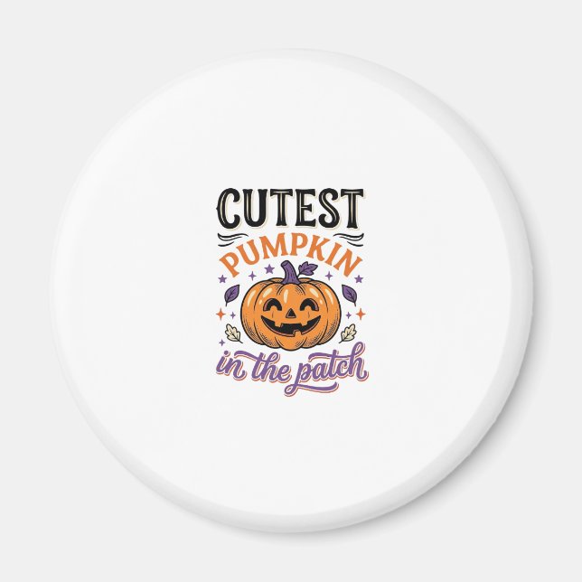 Süßester Kürbis im Patch Halloween-Shirt-Design Magnet (Vorne)