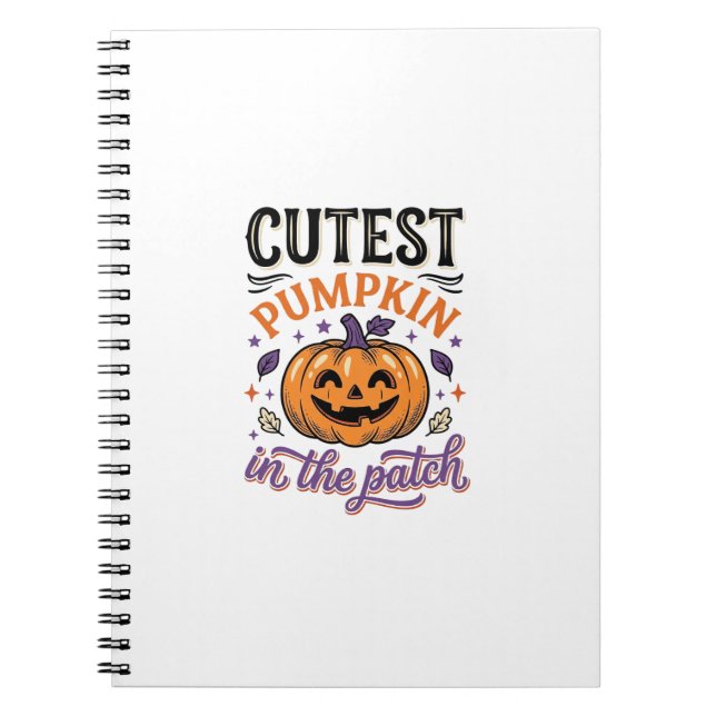 Süßester Kürbis im Patch Halloween-Shirt-Design Notizblock (Vorderseite)