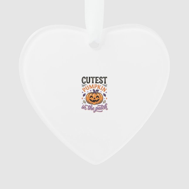 Süßester Kürbis im Patch Halloween-Shirt-Design Ornament (Vorderseite)