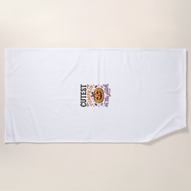 Süßester Kürbis im Patch Halloween-Shirt-Design Strandtuch (Vorderseite)