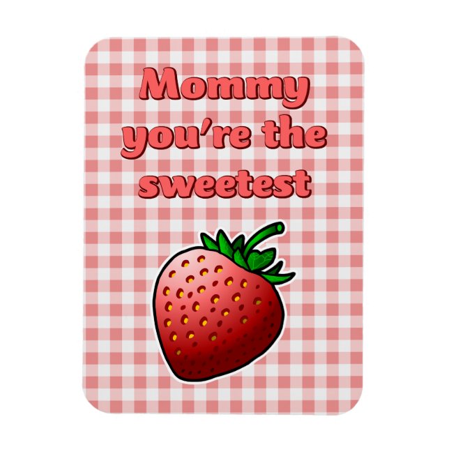 Süßester Muttertag mit Erdbeeren Magnet (Vertikal)