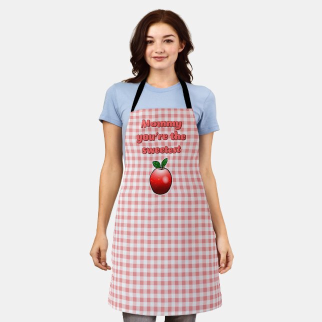 Süßester roter Apfel Schürze (Getragen)