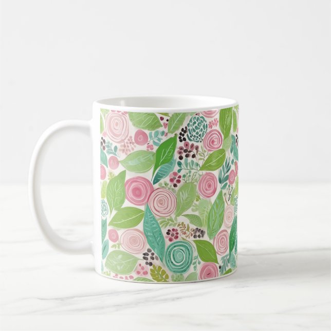 Süßestes Blumendesign Kaffeetasse (Links)
