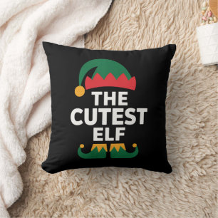 Süßestes Elf-Matching-Familien-Weihnachten Kissen