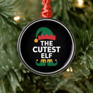 Süßestes Elf-Passendes Familien-Weihnachten Ornament Aus Metall