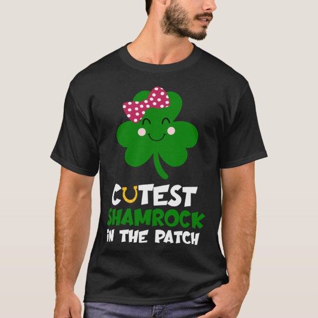 Süßestes Kleeblatt im Patch St. Patricks Day Kinde T-Shirt (Vorderseite)