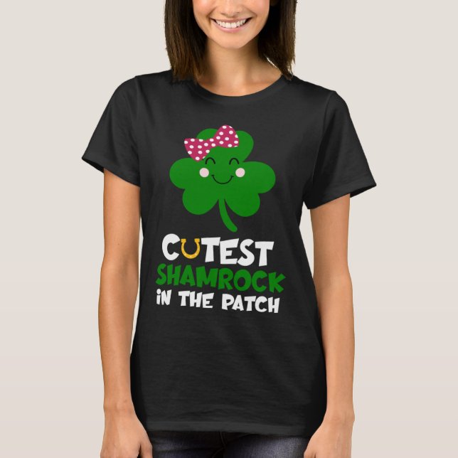 Süßestes Kleeblatt im Patch St. Patricks Day Kinde T-Shirt (Vorderseite)