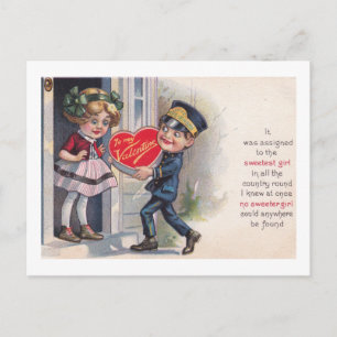 Süßestes Mädchen, Liebesbote, Valentins-Vintage Feiertagspostkarte