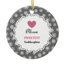 Süßestes Patenttochter-Silber-weiße Schneeflocken