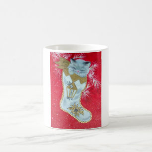 Süßestes Vintages Weihnachtskätzchen Tasse
