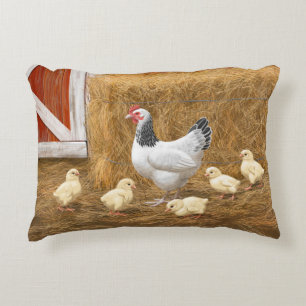 Sussex Chicken Mama Hen und Chicks Dekokissen