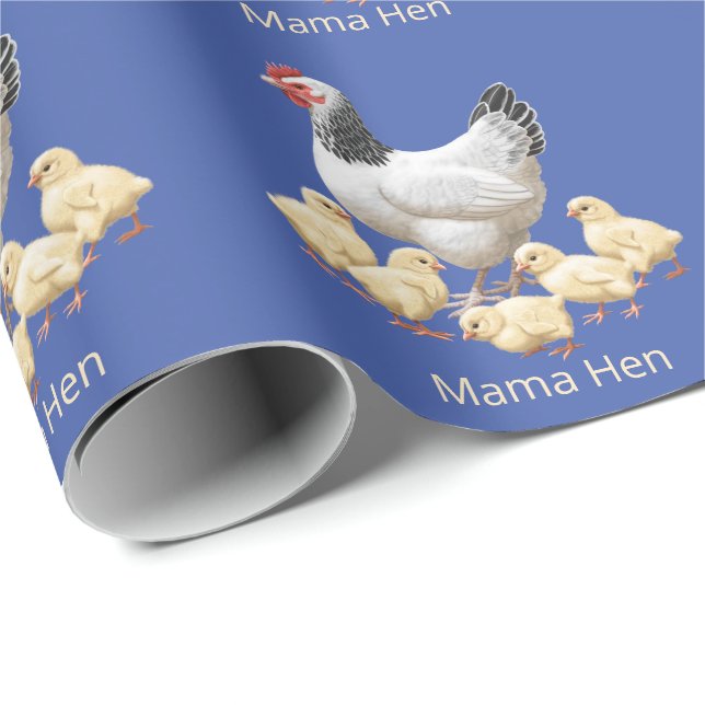 Sussex Chicken Mama Hen und Chicks Geschenkpapier (Rolleneckpunkt)