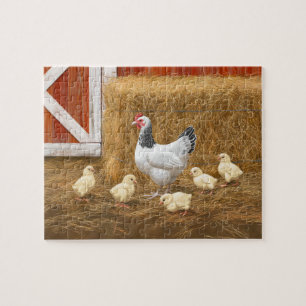 Sussex Chicken Mama Hen und Chicks Puzzle
