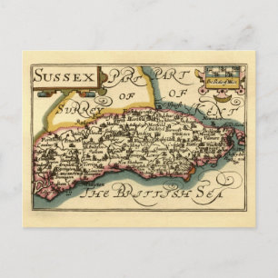 Sussex Landkreis England Altes Antiquariat Atlanti Postkarte