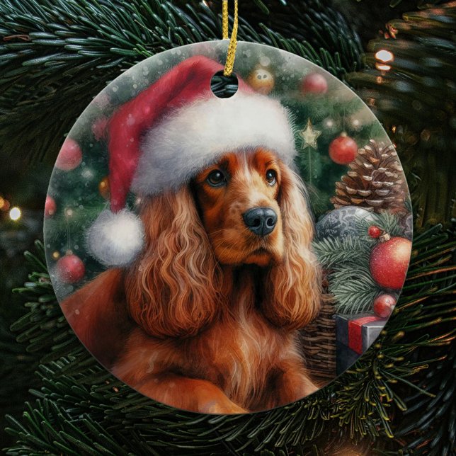 Sussex Spanel Dog Watercolor Weihnachtsweihnacht Keramik Ornament (Von Creator hochgeladen)