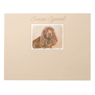 Sussex Spanel Painting - Niedlich Original Hunde A Notizblock