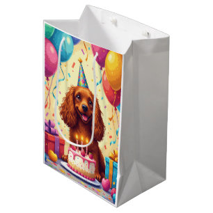 Sussex Spaniel Geburtstagsfeier Mittlere Geschenktüte
