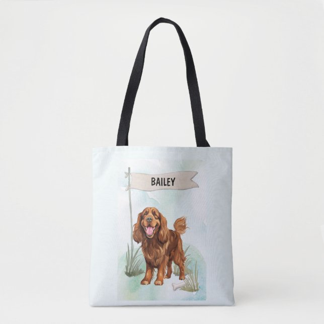 Sussex Spaniel Watercolor Personalized Dog (Vorderseite)