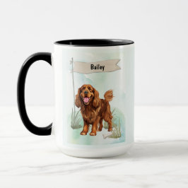 Sussex Spaniel Watercolor Personalized Dog Tasse