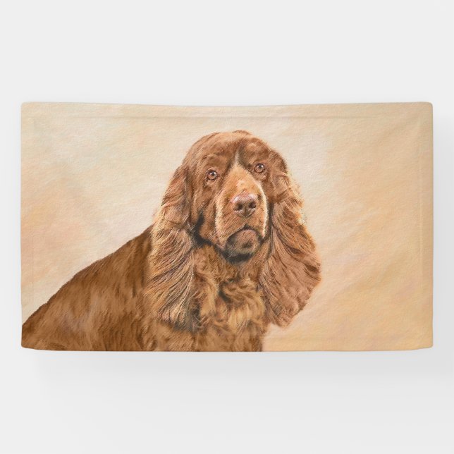 Sussex Spanisch Painting - Niedliche Original Dog  Banner (Horizontal)