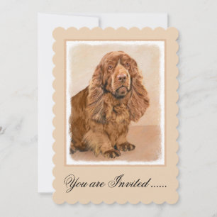 Sussex Spanisch Painting - Niedliche Original Dog Einladung