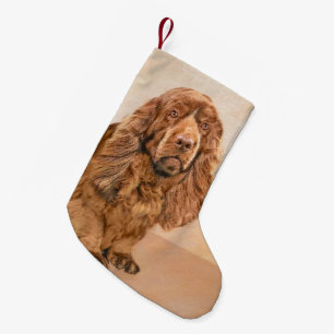 Sussex Spanisch Painting - Niedliche Original Dog Kleiner Weihnachtsstrumpf
