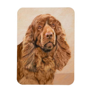Sussex Spanisch Painting - Niedliche Original Dog Magnet