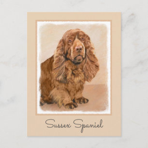 Sussex Spanisch Painting - Niedliche Original Dog  Postkarte