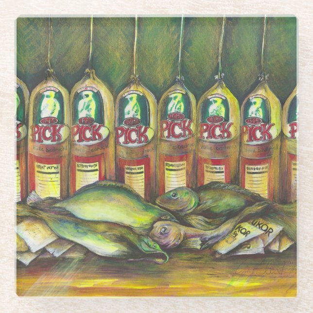 Süßfleisch Glasuntersetzer (Vorderseite)