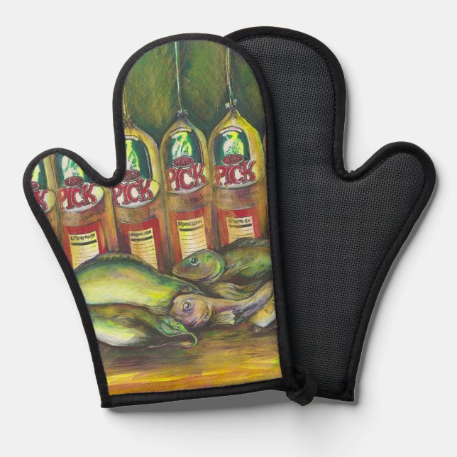 Süßfleisch Ofenhandschuh (Vorderseite/Rückseite)