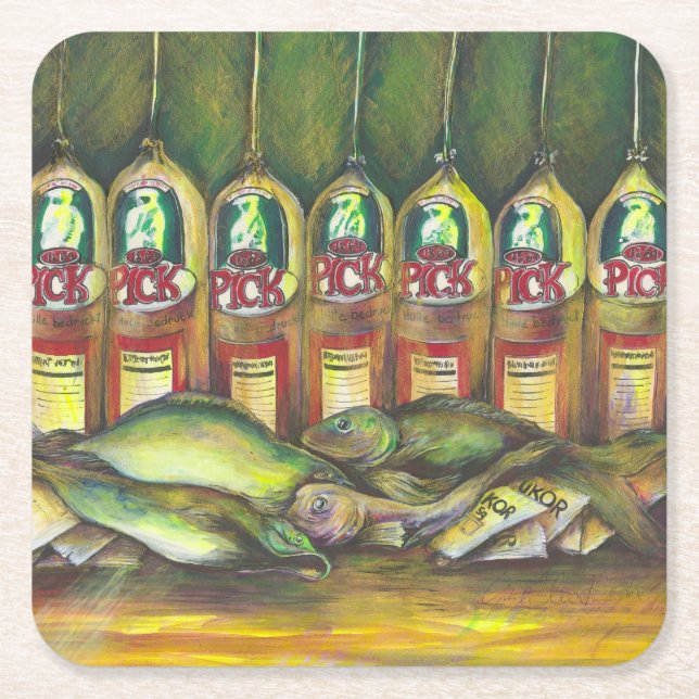 Süßfleisch Rechteckiger Pappuntersetzer (Vorderseite)