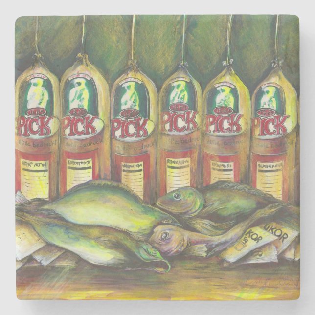 Süßfleisch Steinuntersetzer (Vorderseite)