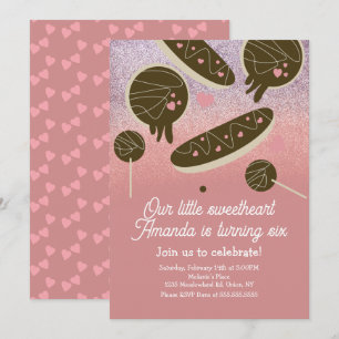 Süßgebäck Imitate Glitzer Valentinstag Einladung