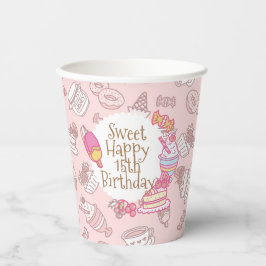 Süßgebäck und Getränke Peach Pappbecher